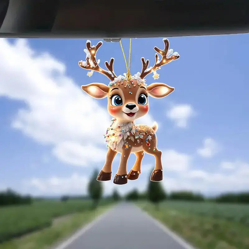 Fun Car Pendant Hanging Ornament with Chain Realistic Animal Cat-Shaped Rearview Mirror Hanging Decor Car Interior Accessories The WTF Store