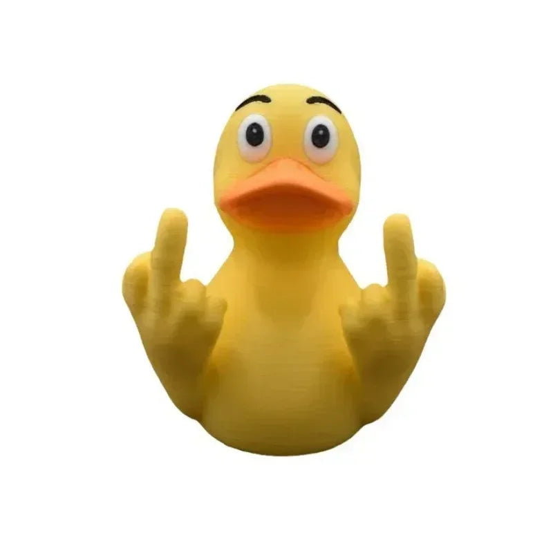 Duck hands with middle finger ornaments home garden resin craft design ornaments cute duck swimming office desk funny decorative The WTF Store