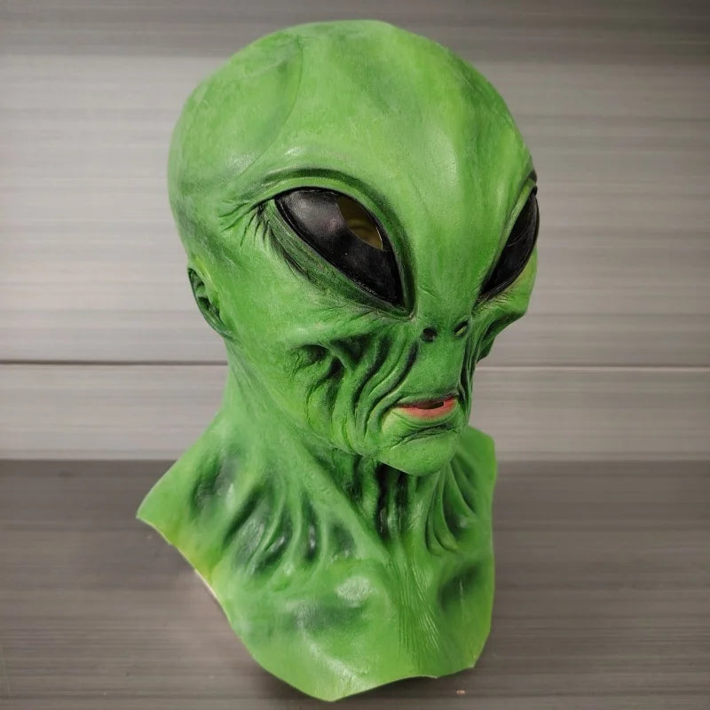 Alien latex mask headgear, Halloween horror and funny holiday costume, cosplay, escape room, haunted house The WTF Store