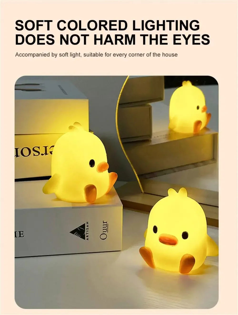Duck Night Light Bedroom Decoration Cute Cartoon Animal Night Light Christmas Gifts For Kids Room Bedside Sleeping Lamp The WTF Store