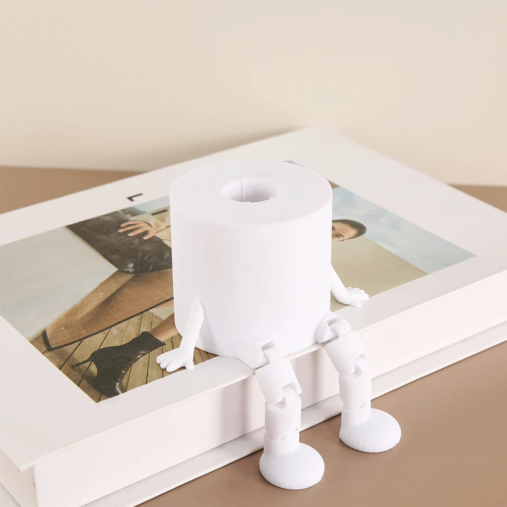 Funny Toilet - Series Ornaments, Toilet/Roll Paper/Trash Can/Poop Shapes with Jointed Legs, Creative Desktop Decor Items The WTF Store