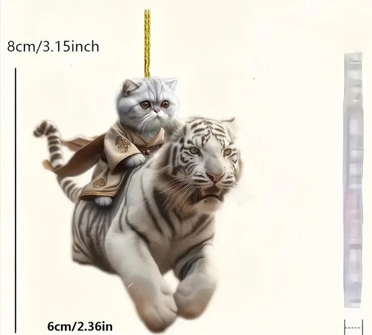 Fun Car Pendant Hanging Ornament with Chain Realistic Animal Cat-Shaped Rearview Mirror Hanging Decor Car Interior Accessories The WTF Store