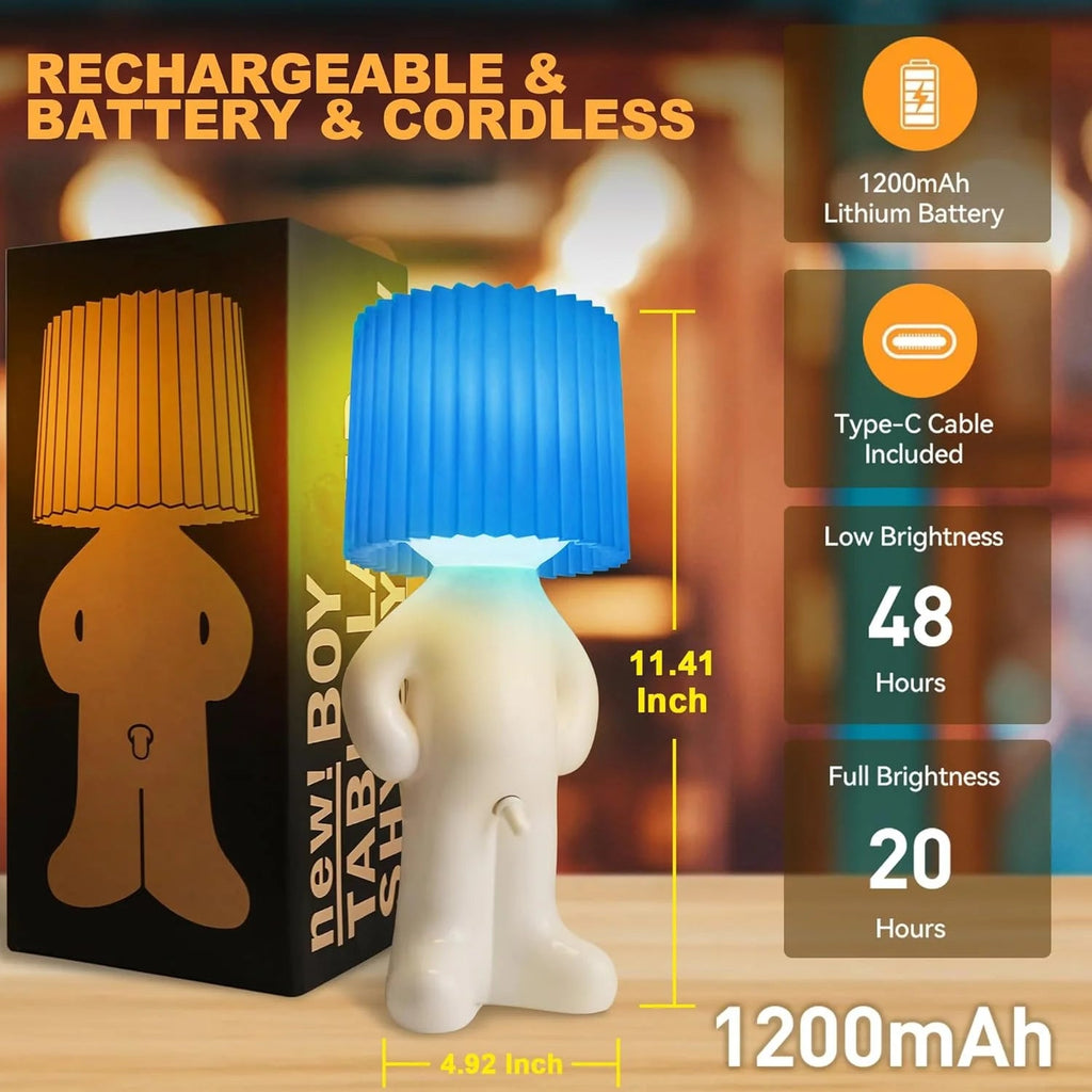 Cute Cartoon Shy Boy Little Naughty LED Night Light USB Charging Shy Lamp Decorative Lamp For Home Desk Decor Funny Kids Gift The WTF Store