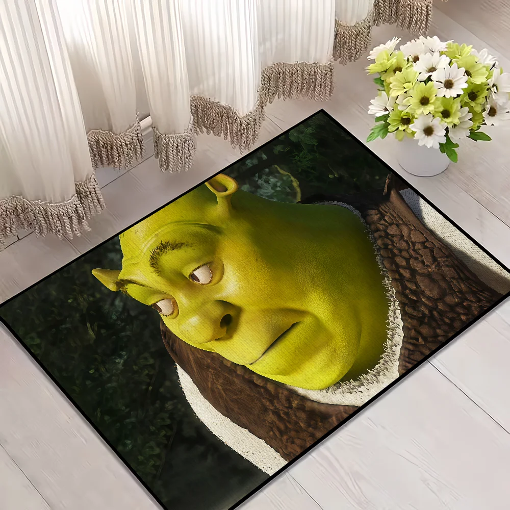 funny Classic Home Bedside Rug Kitchen Bath Floor Mat Hallway Balcony Carpet Green Face Entrance Doormat hogar Decor s-Shreks The WTF Store