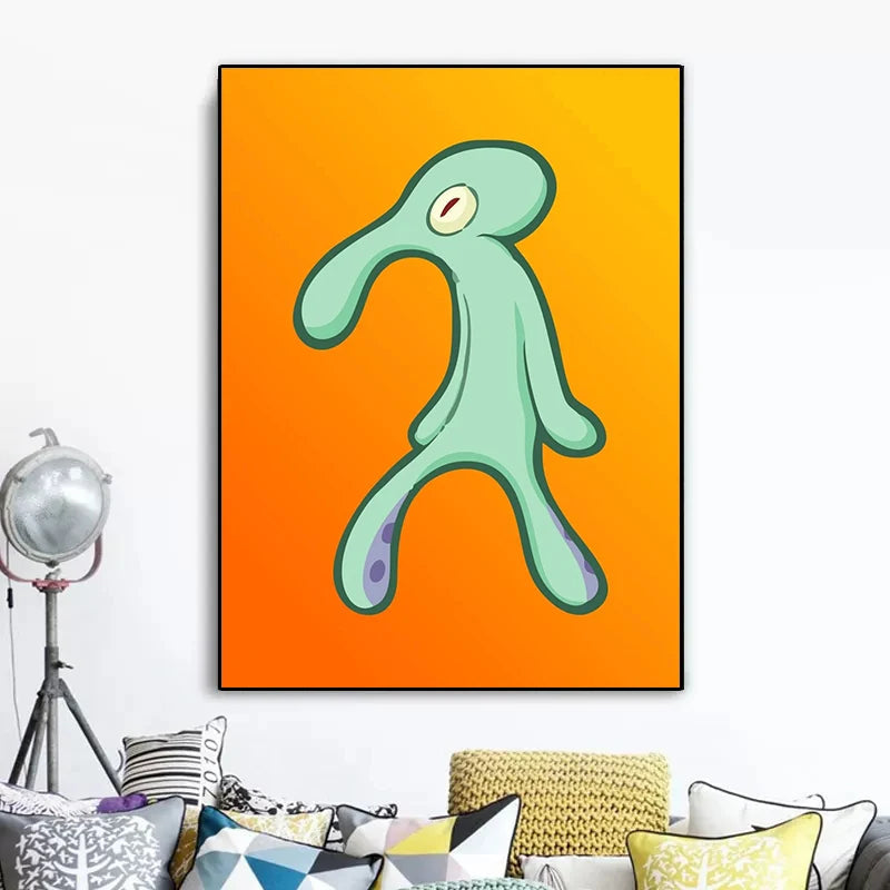 Bold And Brash Gallery Art Poster Abstract Squidward Canvas Painting Print Nordic Wall Art Picture for Living Room Home Decor The WTF Store