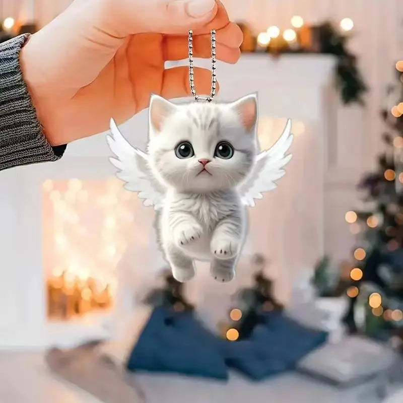 Fun Car Pendant Hanging Ornament with Chain Realistic Animal Cat-Shaped Rearview Mirror Hanging Decor Car Interior Accessories The WTF Store