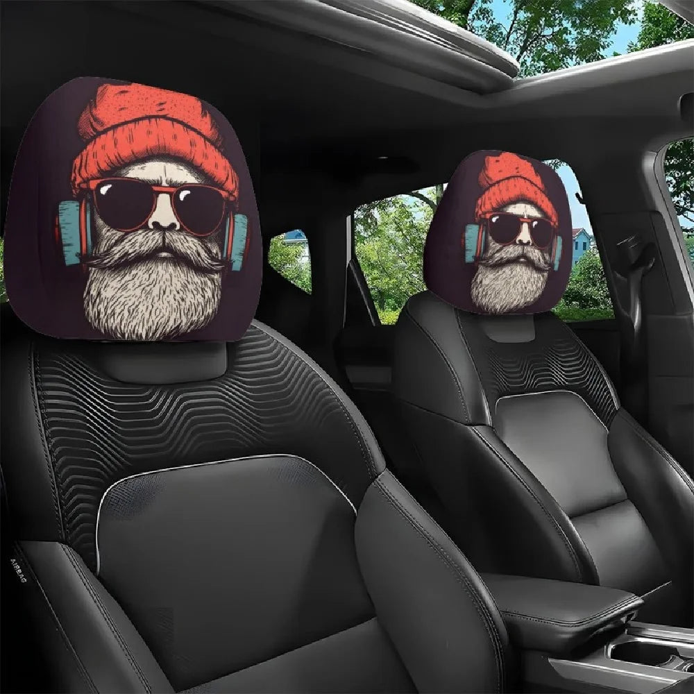 2pcs Halloween Funny Funny Car Print Headrest Case Universal Elastic Funny Funny Funny Car Headrest Case The WTF Store