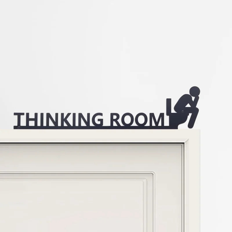 Fun Toilet Door Sign Metal Fun Bathroom Decoration Family Black Toilet Sign Fun Door Top Decoration Interesting Bathroom Sign Ho The WTF Store