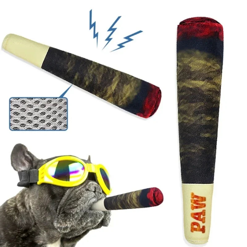 Funny Interactive Dog Toys Cigar Design Plush Squeaky Pet Toys Grinding Teeth Creative Chew Cool Stuffed Gifts for Dog Birthday The WTF Store