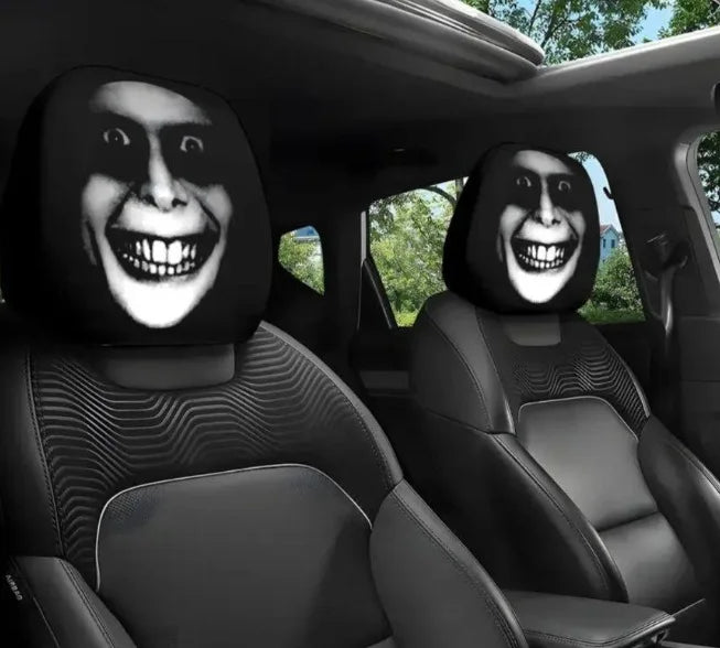 2pcs Halloween Funny Funny Car Print Headrest Case Universal Elastic Funny Funny Funny Car Headrest Case The WTF Store